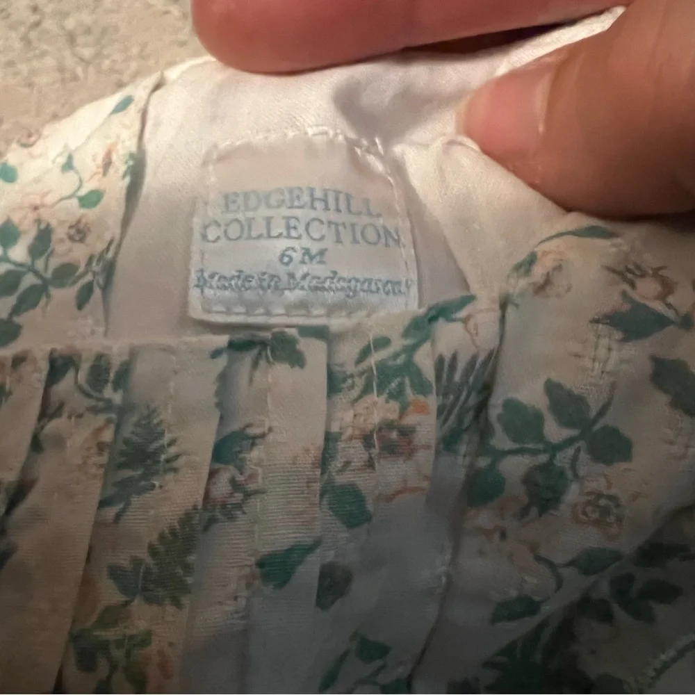 Cotton Flower Print Cottage EdgeHill Collection 6 months girl dress - Picture 4 of 9